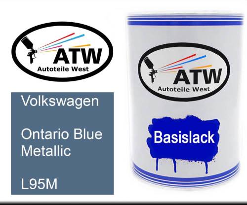 Volkswagen, Ontario Blue Metallic, L95M: 500ml Lackdose, von ATW Autoteile West.